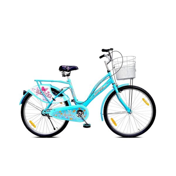 Leader Lady Star Breeze 26T Bicycle for Girls/Women with Front Basket and Integrated Carrier | Ideal for 12 + Years(26) Road Bike,Commuting Bike,Aqua Blue,Womens,Rigid,18 inches