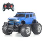 popsugar Off Roader Rechargeable Remote Control Car | RC Car Monster Truck | 4 Headlight Modes | Lithium Battery | C-Type Charging | 2.4GHz Remote Controller | Made in India, Blue