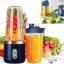 Portable Blender Electric Juicers Fruit Mixers USB Rechargeable Smoothie Mini Personal Juicer 6 Blades 3Gears With 1500 Mah Rechargeable Battery-Smoothie Blender(Blue)