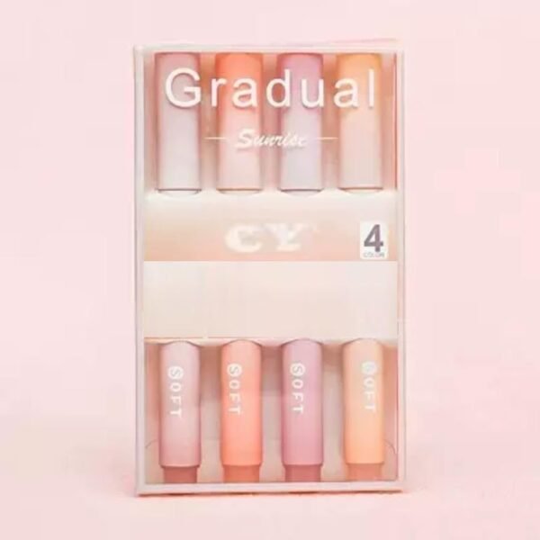 QOZARY Aesthetic Cute Highlighter Pen, Pastel Marker Set, No Bleed Marker Pens with Chisel Tip and Water-based Ink Quick Dry Pen for School/Office Supplies/Aesthetic Stationery (4 PCS) (Red)