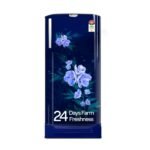 Godrej 180 L 5 Star | Turbo Cooling Technology | 24 Days Farm Freshness | Base Drawer | Toughened Glass shelves | Direct Cool Single Door Refrigerator (RD EDGENEO 207E TDF MP BL, Maple Blue)