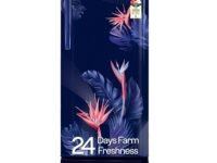 Godrej 183 L 3 Star | Toughened Glass Shelves | 24 Day Farm Freshness | Jumbo Vegetable Tray | Turbo Cooling Technology | Direct Cool Single Door Refrigerator (RD R190C THF FR BL, Floral Blue)