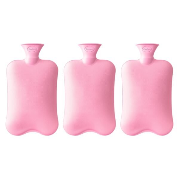 Careforce PVC Hot Water Bag Hot Bags for Pain Relief in Shoulder, Back, Neck PVC Heating Pad for Period Cramps for Relief Heat Bag for Period Pain - 1800 ml Pink Pack of 3