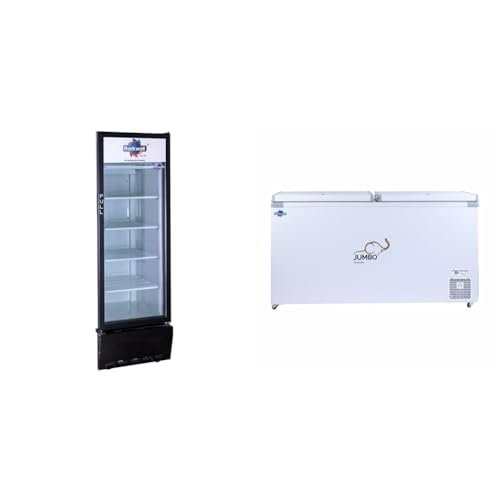 ROCKWELL 358Ltr, Single Glass Door Visi Cooler, Internal LED, Dynamic Cooling (RVC390B, Black)