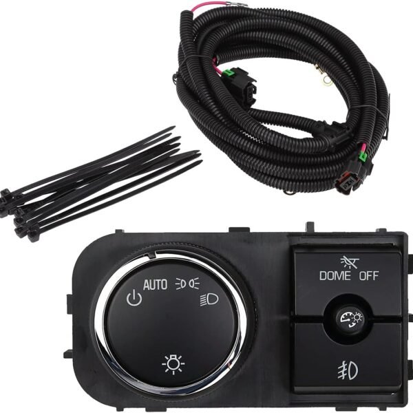 25858705 Dimmer Dome Headlamp Headlight Switch 1527J 15096895 with Fog Light Wiring Harness Compatible with 2007-2013 Silverado Suburban Tahoe GMC Sierra Yukon XL
