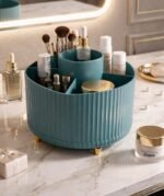 360 Degree Rotating Desk Organizer, Pencil Pen Stationary Holder Stand for Desk, Plastic Rotating Desk Pen stand with 5 Compartment, Art Supplies,Pencil Cup for Office,School,Home