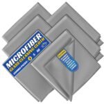 3PK Microfiber Glass Cleaning Cloth for Windows & Mirrors - Thickened Magic Cleaning Cloths and Wipes - Anti Scratch Dusting cloth for Kitchen,Car,Specs,Laptop,Mobile & Tv Screen Cleaning Grey