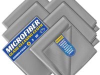 3PK Microfiber Glass Cleaning Cloth for Windows & Mirrors - Thickened Magic Cleaning Cloths and Wipes - Anti Scratch Dusting cloth for Kitchen,Car,Specs,Laptop,Mobile & Tv Screen Cleaning Grey