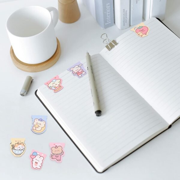4Pcs Cute Cartoon Magnetic Bookmarks | Stationery Magnetic Book Page Holder for Student, Office Supplies | Double-Sided Paper Magnet Clip (Multi Color)
