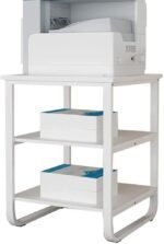 945556 Printer Racks Floor Printer Shelf Multi-Layer Printer Rack Living Room Storage Rack Office Bookshelf Kitchen Microwave Oven Rack (Color : White) Made in India