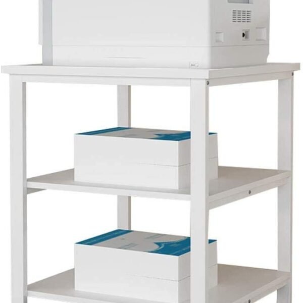 945556 Printer Racks Floor Printer Shelf Multi-Layer Printer Rack Living Room Storage Rack Office Bookshelf Kitchen Microwave Oven Rack (Color : White) Made in India