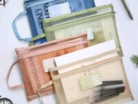 A4 Double Layer Document Organizer Bags with Zipper & Handle | Waterproof Mesh File Pouch for School, Office, Travel, Home Storage | Letter Size Stationery Holder (Multicolor).