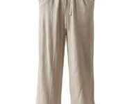ALYNE Women's Wide Leg Pants High Waisted Linen Look Textured Blend Drawstring Palazzo Trousers with Pockets Casual Relaxed Fit Flowy Soft Comfort Long Pants