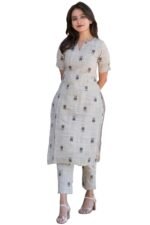 ANNI DESIGNER Women's Rayon Viscose Straight Printed Kurta with Pant