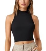 Aahwan Women's & Girls' Baby Pink Solid Ribbed Slim Fit Crop Tank Top