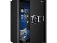Amazon Basics 55 Litres Fingerprint Safes for Home & Office - Fingerprint Lock 3-in-1 | locker safe with Motorized Door Locking Mechanism | Size : 55 H x 35 W x 36 D(cm) | Black | Weight: 25 Kgs