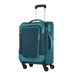 American Tourister 58Cm Check-in Polyester Soft-Sided 4 Wheel Spinner Trolley Bag with Wet Pocket, Expandable, Combination Lock (Teal)