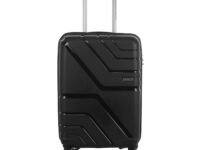 American Tourister Cabin Trolley Bag for Travel | Upland Spinner 55 Cms Polypropylene Hardsided Small Luggage Bag | 4 Wheel Suitcase for Travel | Trolley Bag for Travelling, Black