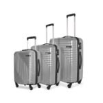 American Tourister Ivy Nxt 3PCSET 4 Spinner Wheels Hard Luggage Polycarbonate Check-in Trolley Bags for Travel with Mounted TSA Lock for Unisex - Silver, Small, Medium, Large, 79 cm
