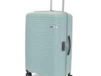 American Tourister Liftoff+ with TSA Lock & 8 Wheel Trolley Bag, Hard PP Check-in Suitcase for Travel with Double Wheel for Women & Men, Seafoam Blue, 79cm, Large
