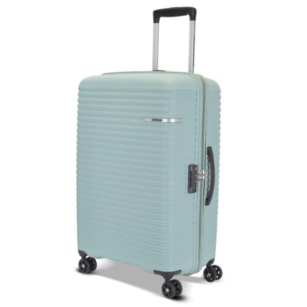American Tourister Liftoff+ with TSA Lock & 8 Wheel Trolley Bag, Hard PP Check-in Suitcase for Travel with Double Wheel for Women & Men, Seafoam Blue, 79cm, Large