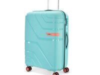 American Tourister Upland Sport 68 CM Medium Check-in Luggage, Polypropylene (PP) Hardside 8 Wheels Spinner Luggage with Combination Lock, Suitcase/Trolley Bag for Travel - Blue