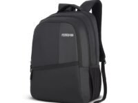 American Tourister Valex | 28L Backpack | 17" Laptop Bag | 2 Compartments | College & Office Backpack for Men and Women | Black | 1 Year Global Warranty