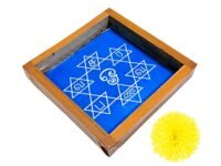 Anciently Saravanabava Kolam Stencils Small | Small Saravanabava Rangoli Stencil | Om Saravana Bhava Rangoli Stencil, Rangoli Sacha Wooden, 1 Piece (5x5 Inches)