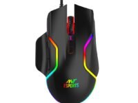 Ant Esports GM320 RGB Optical Wired Gaming Mouse | 8 Programmable Buttons | 12800 DPI I Ergonomic Design with Braided Cable - Black