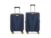 Aristocrat 2 Pc Airpro Plus Set Cabin 55Cm(Small) Check-in 66Cm(Medium) 8 Wheel Spinners Trolley Bags for Travel Hard Case Luggage, Lightweight Bag with TSA Lock & Anti-Theft Zipper(Blue), Black