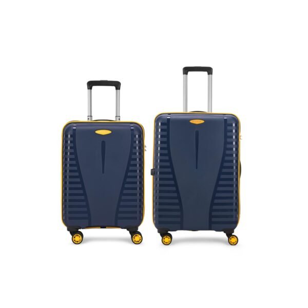 Aristocrat 2 Pc Airpro Plus Set Cabin 55Cm(Small) Check-in 66Cm(Medium) 8 Wheel Spinners Trolley Bags for Travel Hard Case Luggage, Lightweight Bag with TSA Lock & Anti-Theft Zipper(Blue), Black