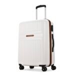 Aristocrat Atlas Check-in Trolley Bag 66cm | Medium | Hard Luggage | Smooth 8-Wheel Suitcase | Secure Combination Lock with Sturdy Zipper | Full Fabric Convipack | 3-Year Warranty (Pearl White)