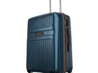 Aristocrat Atlas Check-in Trolley Bag 77cm | Large | Hard Luggage | Smooth 8-Wheel Suitcase | Secure Combination Lock with Sturdy Zipper | Full Fabric Convipack | 3-Year Warranty (Teal Blue)