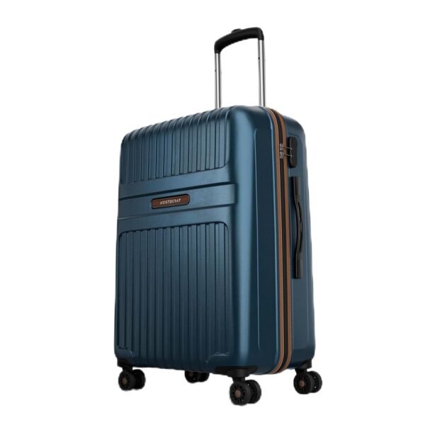Aristocrat Atlas Check-in Trolley Bag 77cm | Large | Hard Luggage | Smooth 8-Wheel Suitcase | Secure Combination Lock with Sturdy Zipper | Full Fabric Convipack | 3-Year Warranty (Teal Blue)