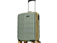 Aristocrat Polycarbonate Spinner Comet Cabin Trolley Bag 56cm|Small|Hard Luggage| Smooth 8-Wheel Suitcase|Combination Lock with Sturdy Zipper|Full Fabric Convipack|3-Year International Warranty(Green)