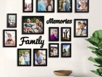 Art Street Beautiful Family Memories Set Of 14 Individual Wall Photo Frame (6-6X8, 6-4X6, 2-8X10) With Mdf Plaque