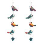 Artvibes Colorful Birds Decorative MDF Wooden Wall Art for Home | Garden Balcony | Door Decoration Items | Paintings For Wall | Wall Illustrations | Handcrafted Art | Gift Items (WH_5216N), Set of 2