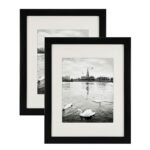 ArtzFolio Wall Photo Frame Collage for Living Room | Picture Frames Home & Wall Decoration D237 Black Set of 2 Units With Mat | With Back Stand | 8x10inch