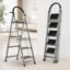 BUILDSKILL 5 Step Ladder for Home Use with Built-in Tool Tray | Heavy Duty D Shape Rods | 20 x 30 cm Large Platform | Wide Rubber Feet | Secure Lock | 150Kg Capacity Foldable Ladder - 5 Years Warranty