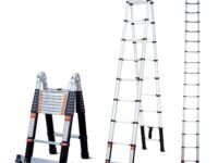 Bathla 20.5 ft A-Type Foldable Aluminium Telescopic Ladder with 18 Steps | Portable & Compact | 2-Year Warranty | Multi-Purpose Ladder for Home, Industrial & Outdoor Use