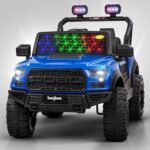 Baybee Bronco Battery Operated Jeep for Kids, Ride on Toy Kid Car with RGB Windshield Light & Music | Electric Jeep Battery Cars | Baby Big Car for Kids to Drive 3 to 8 Years Boys Girls (Blue)