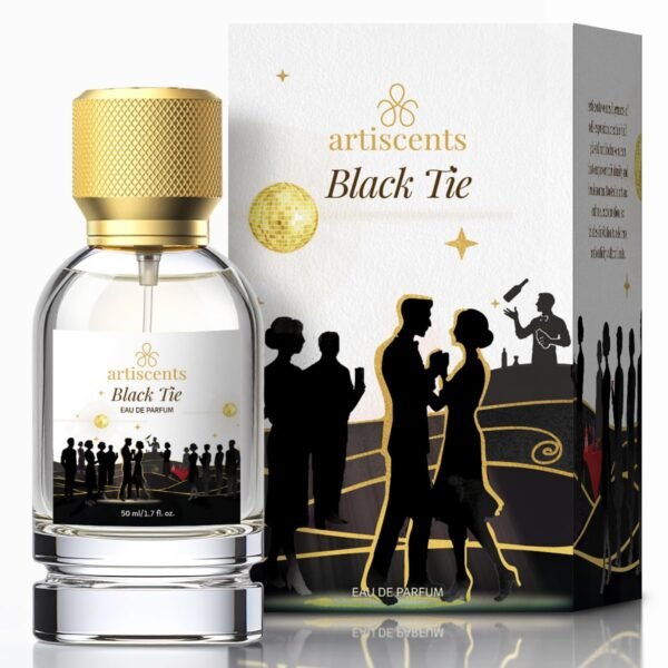 Black Tie Perfume | Eau De Parfum Man (EDP) 50 ML | Luxury Woody Perfume for Men | Long Lasting Fragrances with Rose, Bergamot, Bourbon | For Date Nights, Formal Events, Weddings & Parties