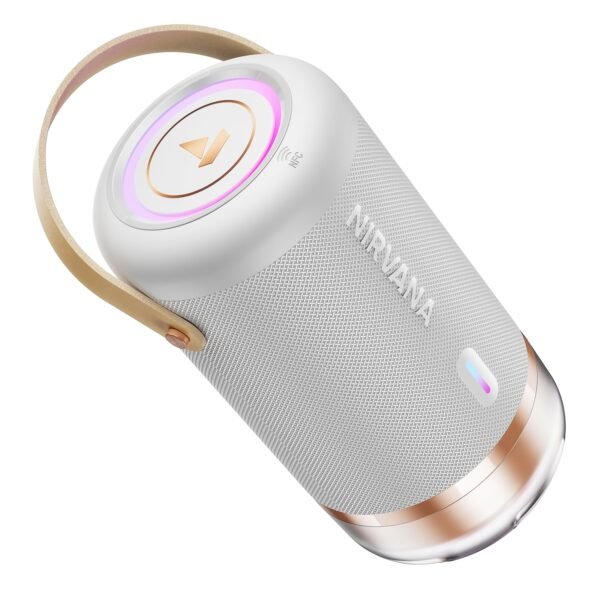 Boat 2026 Launch Nirvana Luxe,360- Surround, Spatial Audio, 100W, 15hrs Battery, Broadcast, App Support, NFC Pairing (Android), Bluetooth Speaker, Wireless Speaker, Portable Speaker (Ivory White)