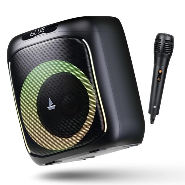 Boat Partypal 185 Speaker with 50 W Signature Sound, Up to 6 hrs Playtime, TWS Mode, Bluetooth v5.0, AUX Port, & USB Type-C Port(Midnight Black)