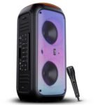 Boat Partypal 300/320 Speaker with 120 W Boat Signature Sound, Karaoke with Built-in Mic, Up to 6 hrs Playtime, TWS Mode, Bluetooth v5.3, AUX Port, & USB Type-C Port(Premium Black)