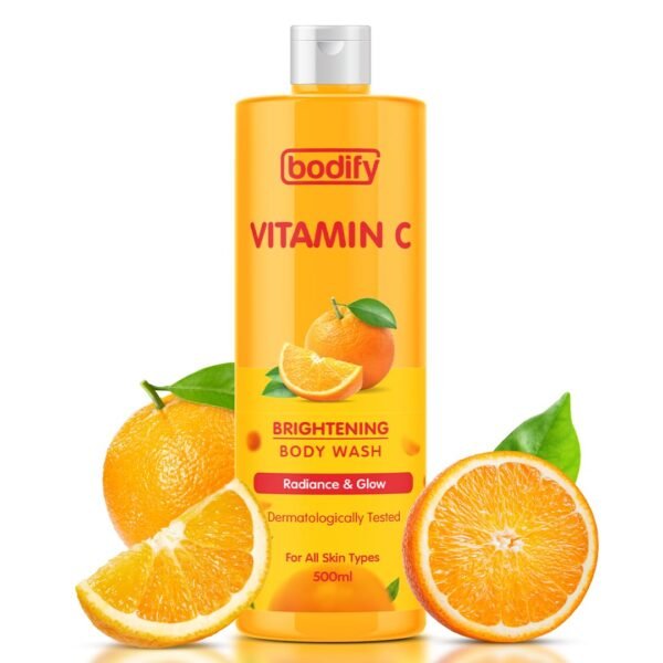 Bodify Vitamin C Brightening Body Wash, 500 Ml | Radiance & Glow|Paraben Free | All Skin Types