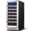 CARTNOVA‚Large Capacity Wine Cooler - 33 Bottle Compressor Refrigerator with Precise Temperature Control, Stainless Steel & Beechwood Shelves for Home Bars & Kitchens