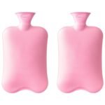 Careforce PVC Hot Water Bag Hot Bags for Pain Relief in Shoulder, Back, Neck PVC Heating Pad for Period Cramps for Relief Heat Bag for Period Pain - 1800 ml Pink Pack of 2