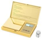 Cason Digital Pocket Scale for Gold Jewellery, Portable Mini Weighing Machine with 0.01G to 500G Precision, Small Grams Measuring Scale for Jewellery, with Auto Calibration, Tare Function(Gold)