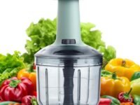 Chopper for Kitchen Use, 1000ml Push Chopper with 5 Blades, Vegetable Cutter Kitchen Accessories Items for Home Cutting Vegetables, Onion, Ginger, Garlic, Salad, Tomato, Potato (Pista)